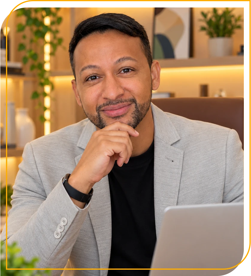 Diego Sacramento analisando informações contábeis de empresas do comércio